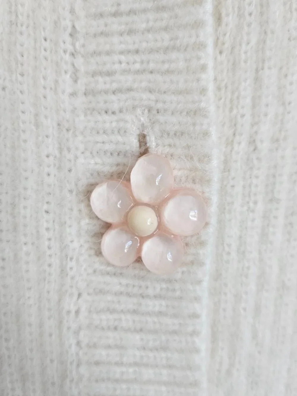 & Other Stories [NWOT] Sweetheart Neck Cardigan w/ Flower Buttons - L - Picture 6 of 16